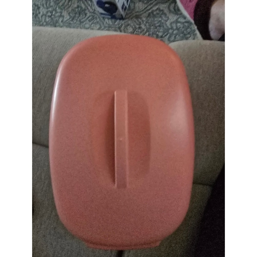 Vintage‎ Tupperware Bread Storage Keeper Container Server Peach Speckled Retro